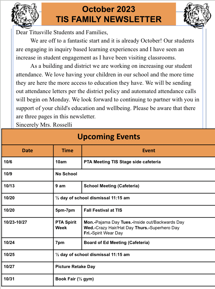  October Newsletter